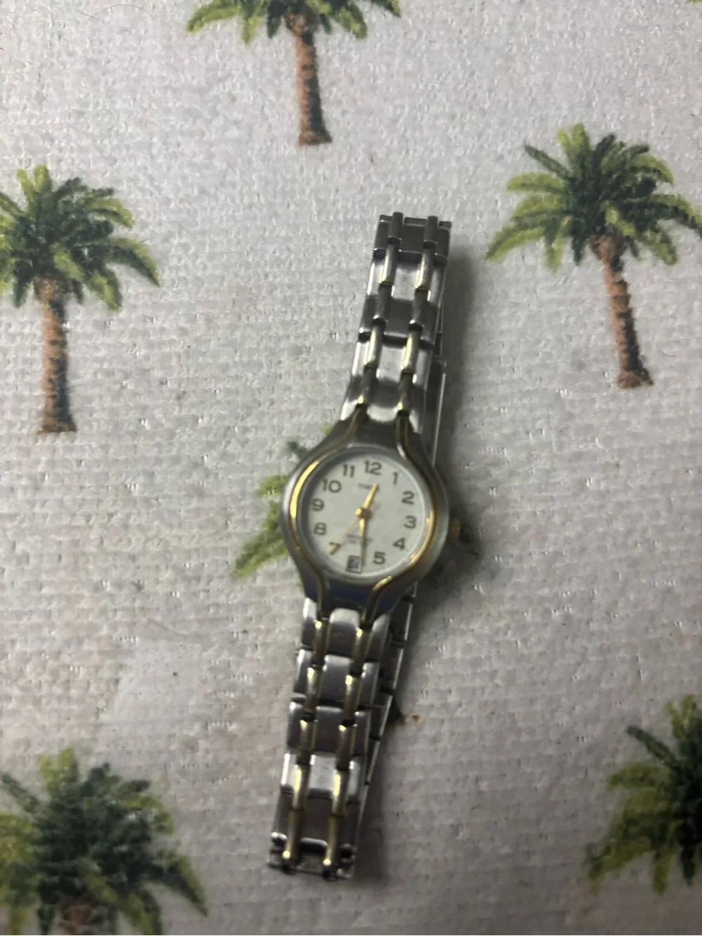 Two-Tone Timex Silver and Gold Link Bracelet Watch